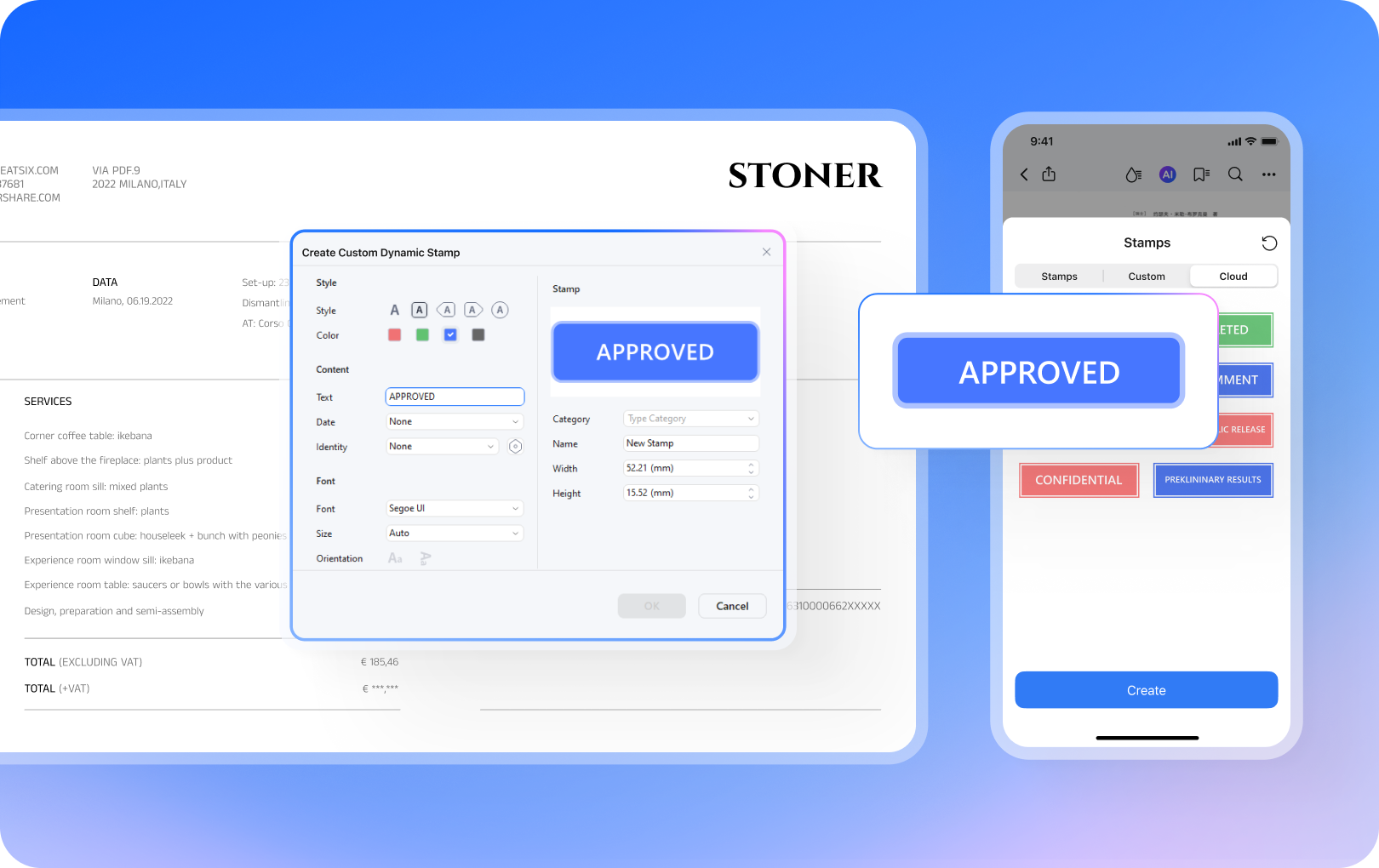 Create stamp for pdf