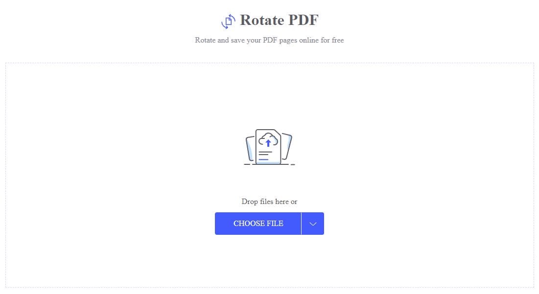 Datei zum Drehen in hipdf auswählen