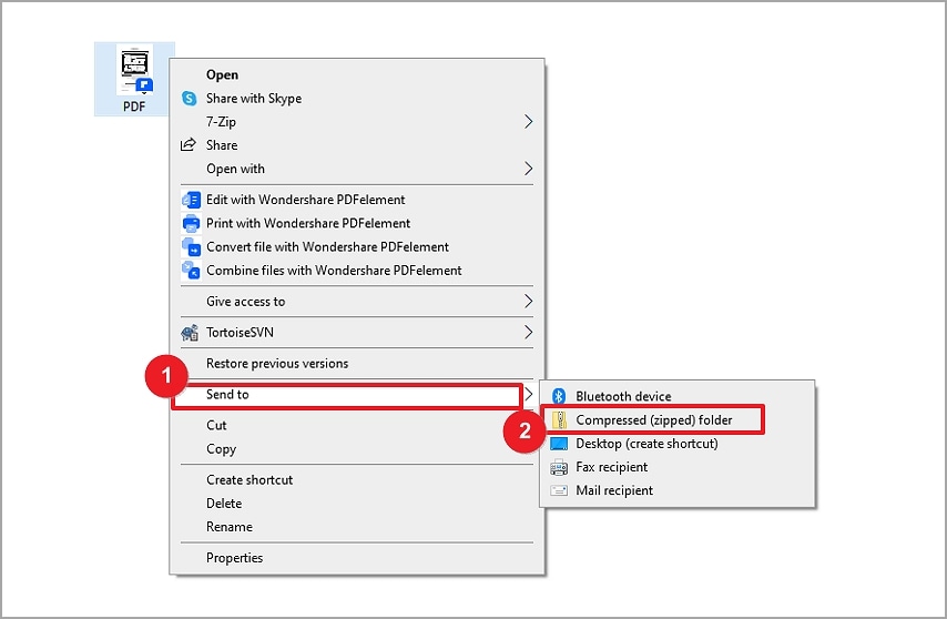 cómo enviar archivos pdf grandes a Windows