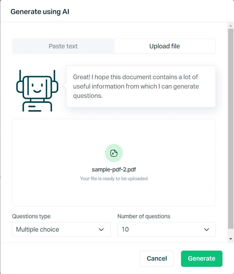 testportal gerador de questionário em pdf
