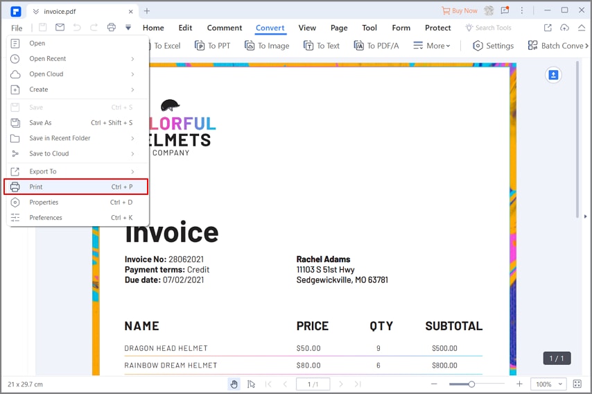 comment imprimer commentaires sur pdf