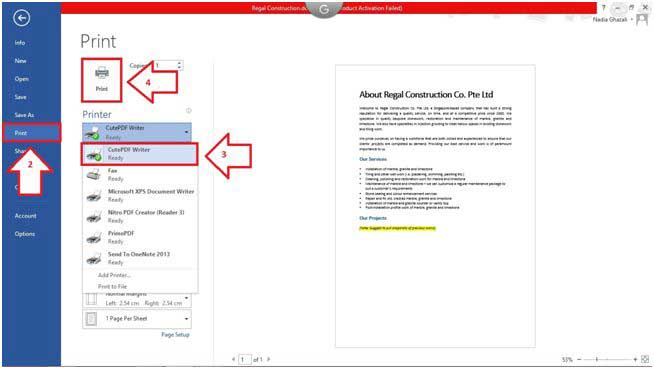 imprimante pdf windows