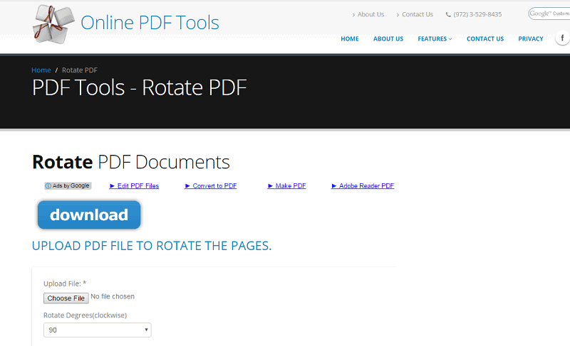 rotation en ligne d'un fichier pdf