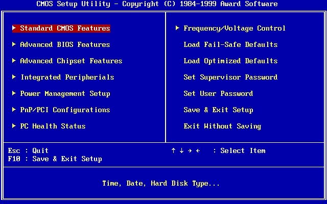 configuration du BIOS