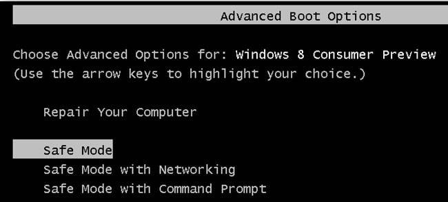 Ne peut pas entrer en mode sans échec dans Windows 10