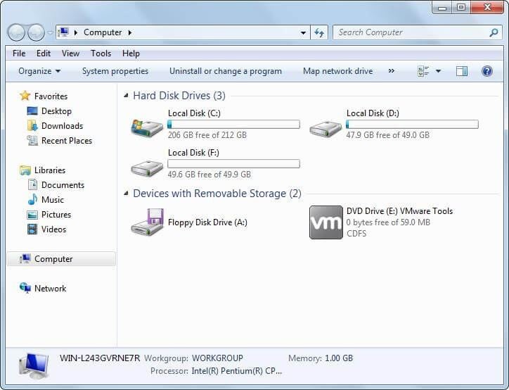 windows explorer window