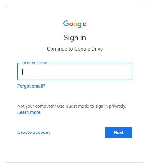 se connecter à google-drive