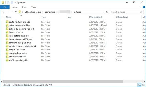 synchronisation des dossiers - Windows 10-2