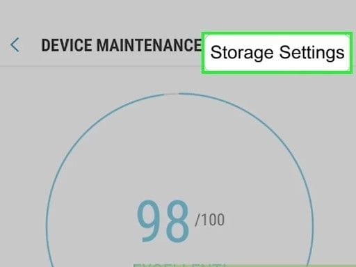 sélectionnez les paramètres de stockage