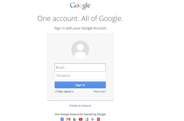 Ouvrez la page de connexion de Google