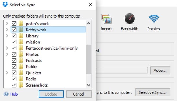 Dropbox Selective Sync