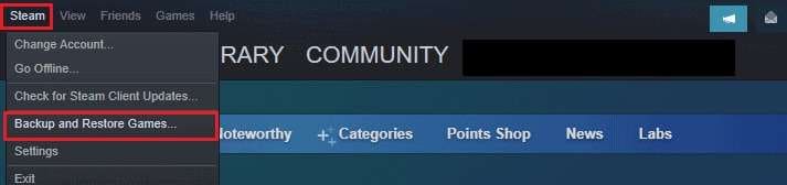 steam backup and restore