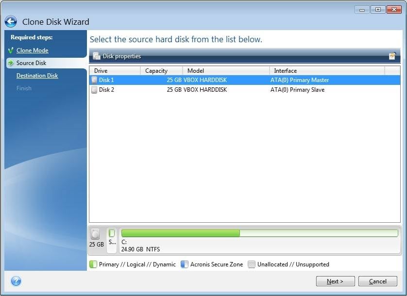 select source hdd