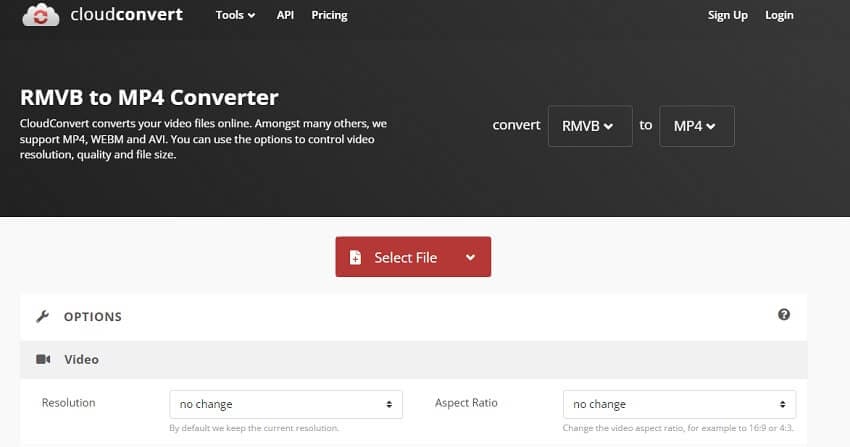 rmvb zu mp4 konvertieren mit cloudconvert kostenlos online