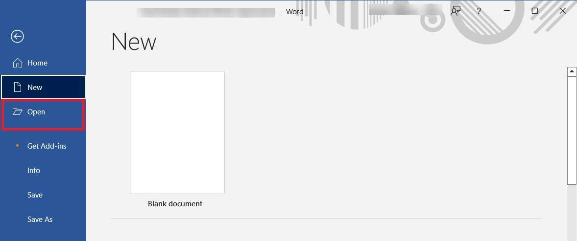 open button option