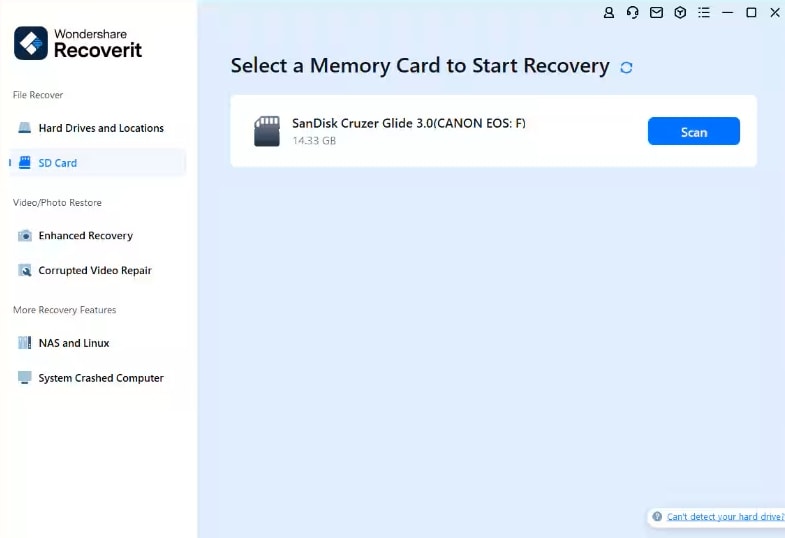 scan mmc card recoverit