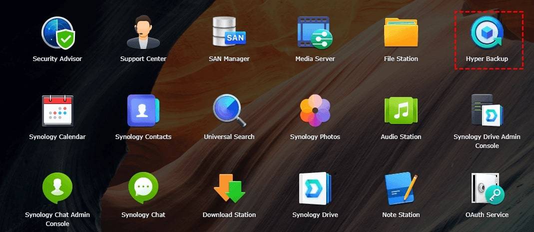 install hyper backup in synology nas