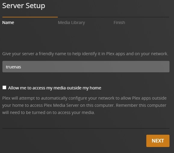 plex server setup on truenas