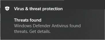 virus warning on windows