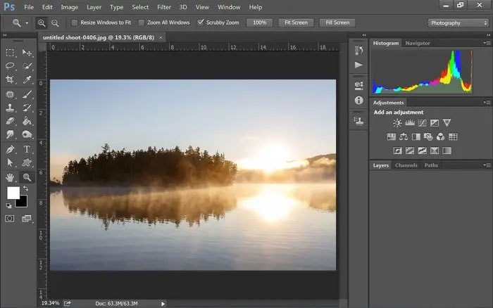 utilisation de la réparation de photoshop