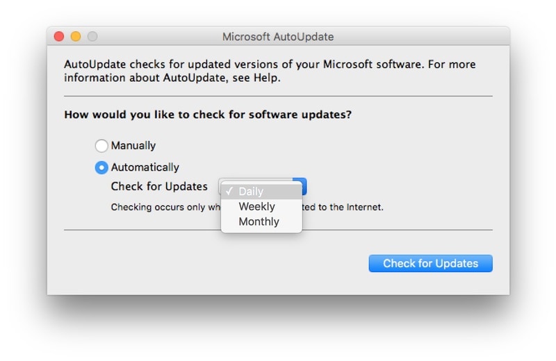 mettre à jour word mac