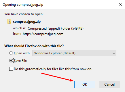 choose save files and click ok