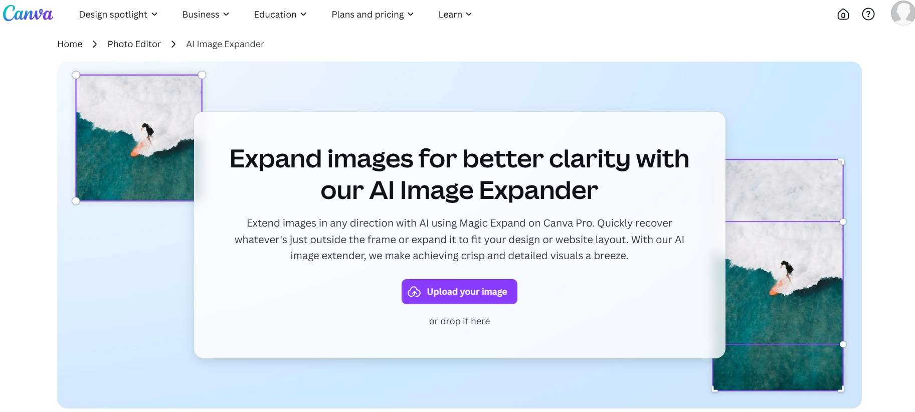 canva ai image extender interface