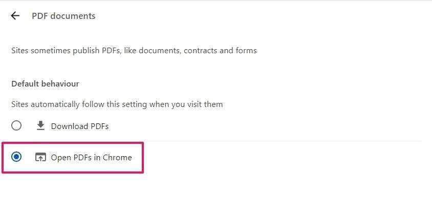 click open pdfs in chrome