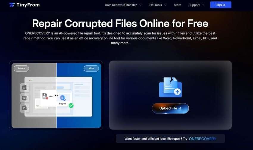 tinyfrom corrupted file repair