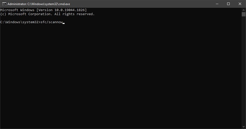 execute sfc scan command