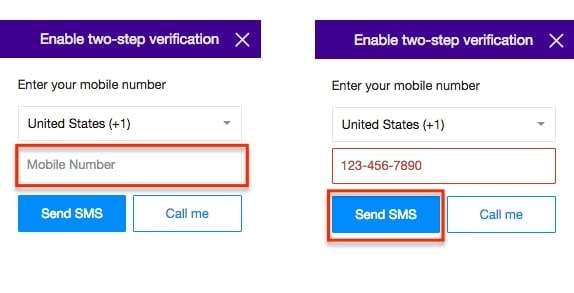 vérification en deux étapes de Yahoo Mail