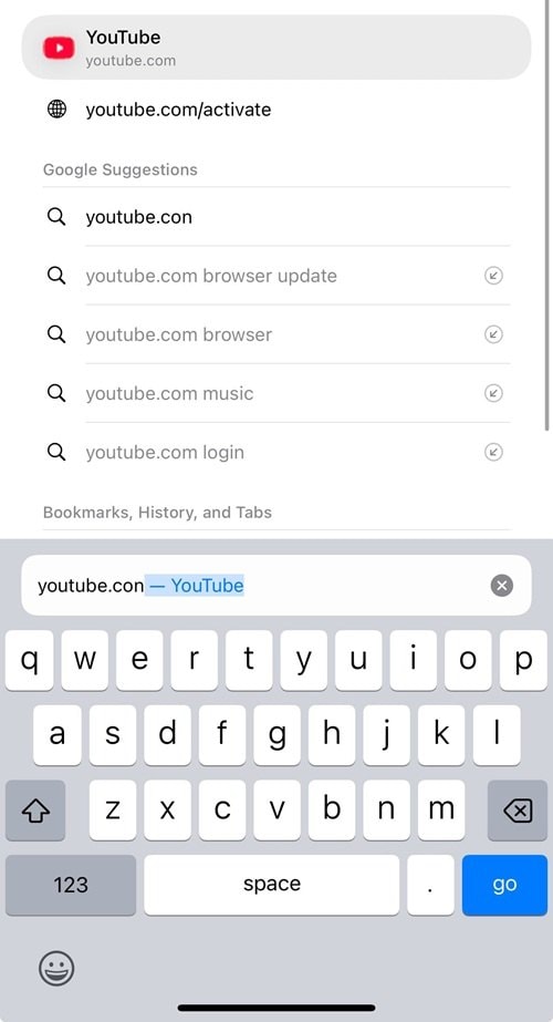 safari search youtube