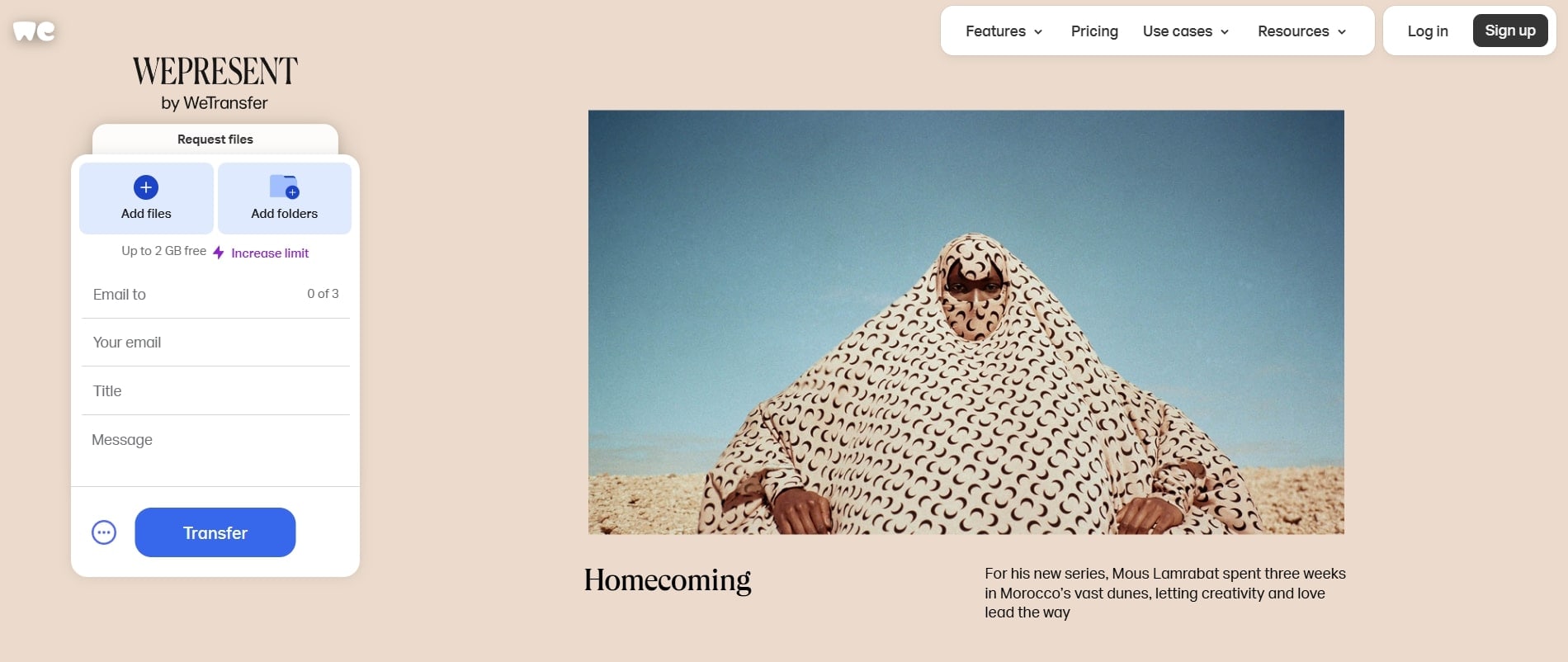 wetransfer site