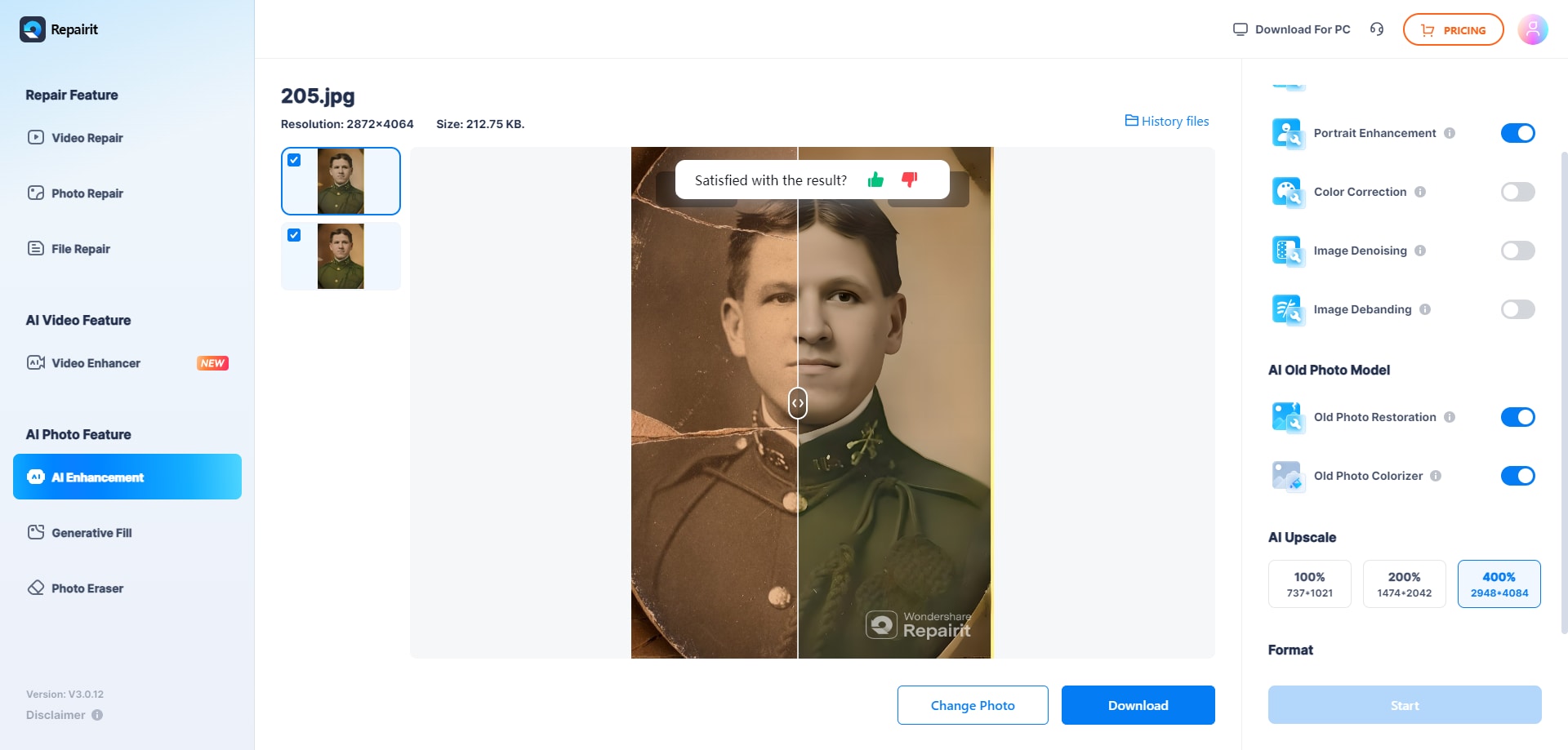 download the colorized image