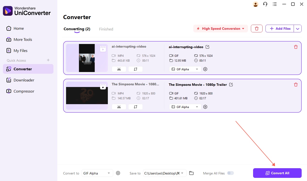 batch mp4 to gif conversion